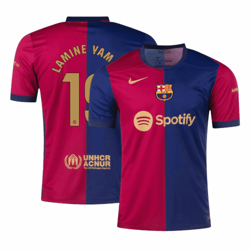 656978_1 LAMINE YAMAL #19 Barcelona Home Soccer Jersey