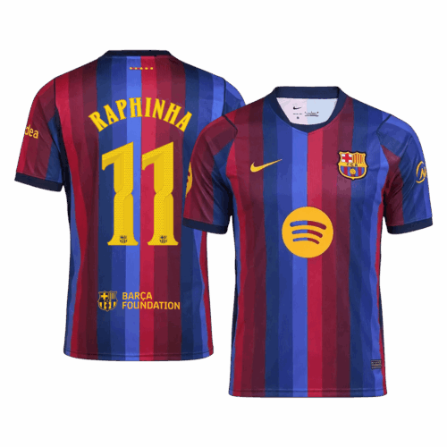 RAPHINHA #11 Barcelona Home Soccer Jersey 2026/27 -UCL