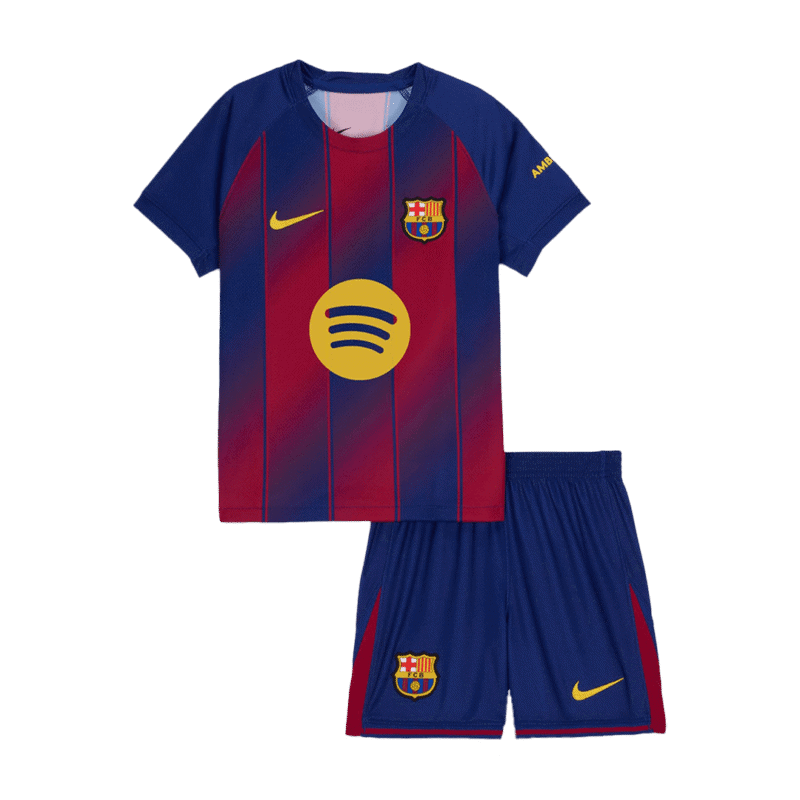 Barcelona Home Kids Soccer Jerseys Kit 2025/26