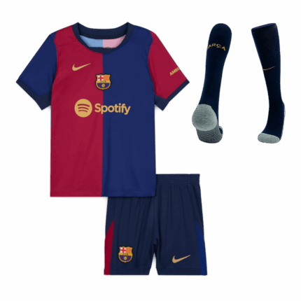 Barcelona Home Kids Soccer Jerseys Full Kit