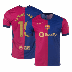 LAMINE YAMAL #19 Barcelona Home Authentic Soccer Jersey