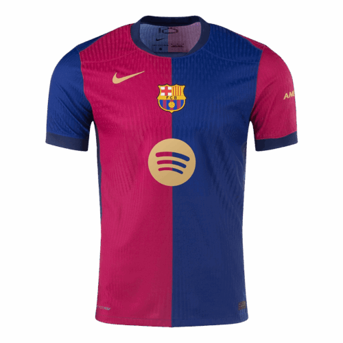 Barcelona Home Authentic Soccer Jersey Spotify Logo Without Text