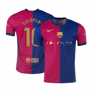 COLDPLAY #10 Barcelona Home Authentic Soccer Jersey