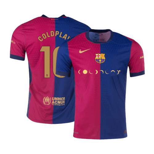 COLDPLAY #10 Barcelona Home Authentic Soccer Jersey