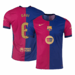 GAVI #6 Barcelona Home Authentic Soccer Jersey - Spotify Logo Without Text