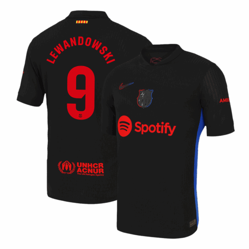 LEWANDOWSKI #9 Barcelona Away Authentic Soccer Jersey