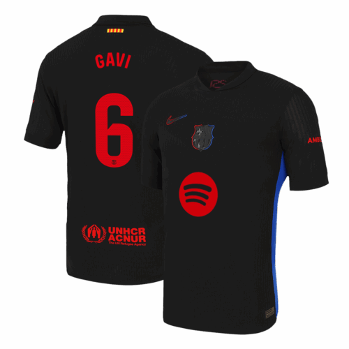 GAVI #6 Barcelona Away Authentic Soccer Jersey - Spotify Logo Without Text