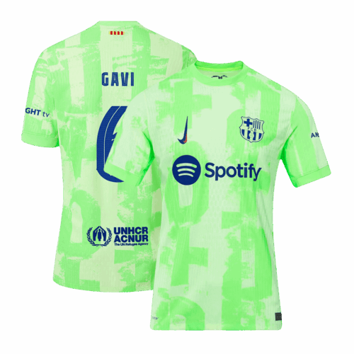 GAVI #6 Barcelona Third Away Authentic Soccer Jersey - UCL