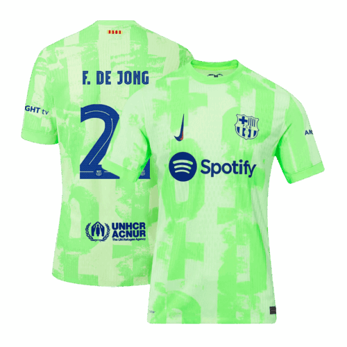F.DE JONG #21 Barcelona Third Away Authentic Soccer Jersey - UCL