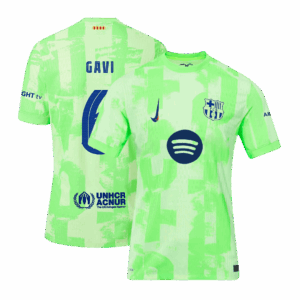 GAVI #6 Barcelona Third Away Authentic Soccer Jersey- UCL（Spotify Logo Without Text）