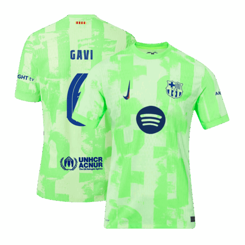 GAVI #6 Barcelona Third Away Authentic Soccer Jersey- UCL（Spotify Logo Without Text）
