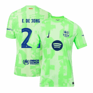 F.DE JONG #21 Barcelona Third Away Authentic Soccer Jersey- UCL（Spotify Logo Without Text）