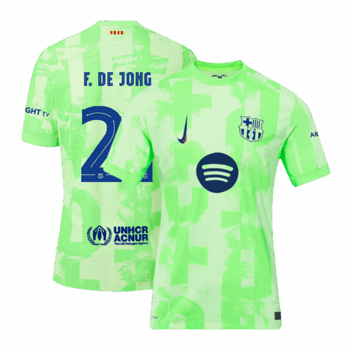 F.DE JONG #21 Barcelona Third Away Authentic Soccer Jersey- UCL（Spotify Logo Without Text）
