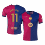 RAPHINHA #11 Barcelona Home Authentic Soccer Jersey - Spotify Logo Without Text