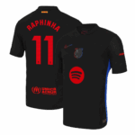 RAPHINHA #11 Barcelona Away Authentic Soccer Jersey - Spotify Logo Without Text