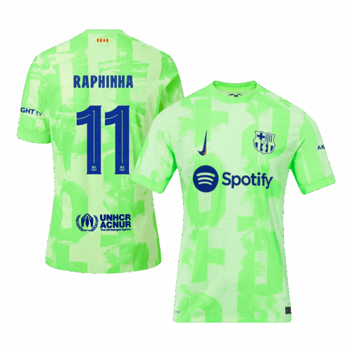 RAPHINHA #11 Barcelona Third Away Authentic Soccer Jersey - UCL