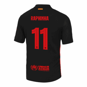 RAPHINHA #11 Barcelona Away Authentic Soccer Jersey - UCL (Spotify Logo Without Text) - Image 3