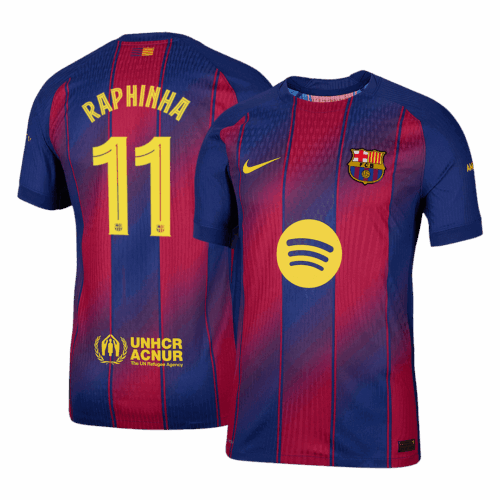 RAPHINHA #11 Barcelona Home Authentic Soccer Jersey 2025/26 - UCL