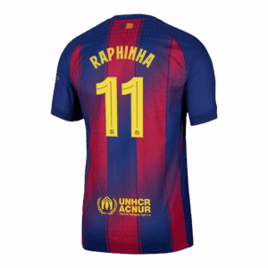 RAPHINHA #11 Barcelona Home Authentic Soccer Jersey 2025/26 - UCL - Image 3