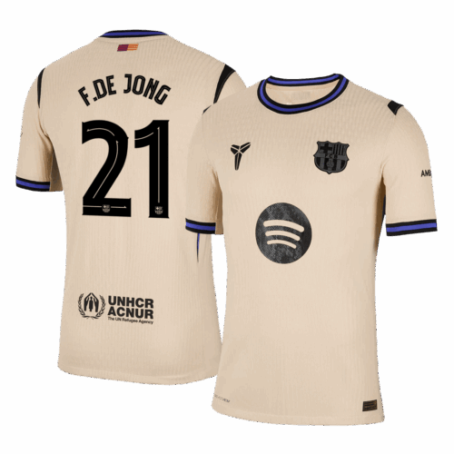 F.DE JONG #21 Barcelona Away Authentic Soccer Jersey 2025/26 - UCL