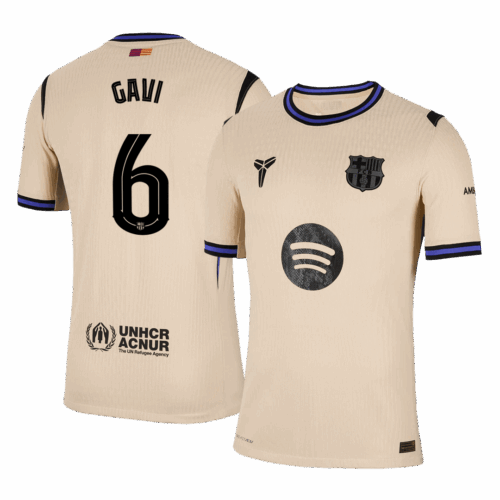 GAVI #6 Barcelona Away Authentic Soccer Jersey 2025/26 - UCL