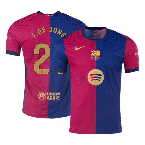 655235_1 F.DE JONG #21 Barcelona Home Player Version Jersey - Spotify Logo Without Text