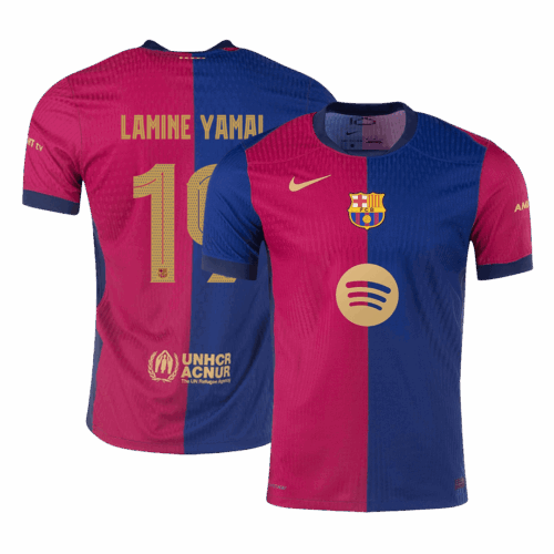 655260_1 LAMINE YAMAL #19 Barcelona Home Player Version Jersey - UCL(Spotify Logo Without Text)