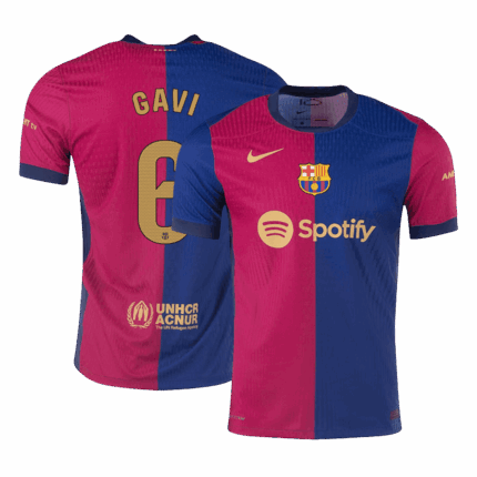 GAVI #6 Barcelona Home Player Version Jersey
