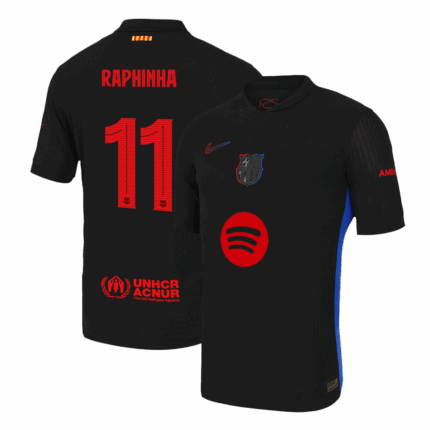 RAPHINHA #11 Barcelona Away Player Version Jersey - UCL (Spotify Logo Without Text)