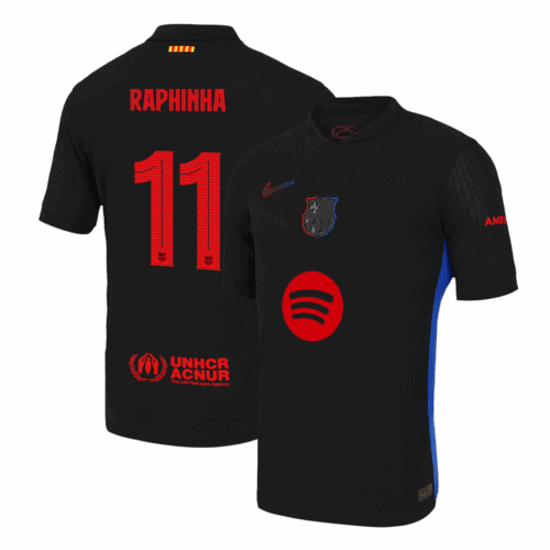 RAPHINHA #11 Barcelona Away Player Version Jersey - UCL (Spotify Logo Without Text)