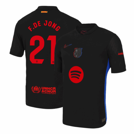 F.DE JONG #21 Barcelona Away Player Version Jersey - Spotify Logo Without Text