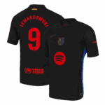 LEWANDOWSKI #9 Barcelona Away Player Version Jersey - Spotify Logo Without Text