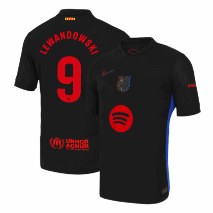 LEWANDOWSKI #9 Barcelona Away Player Version Jersey - Spotify Logo Without Text