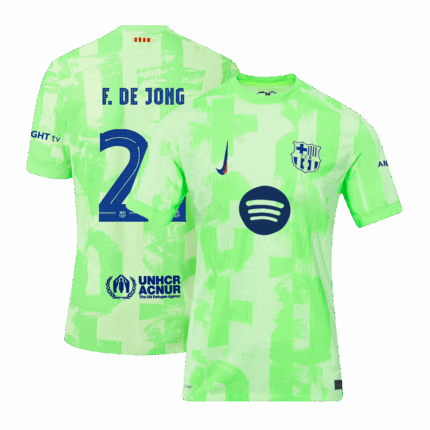 F.DE JONG #21 Barcelona Third Away Player Version Jersey - UCL(Spotify Logo Without Text）