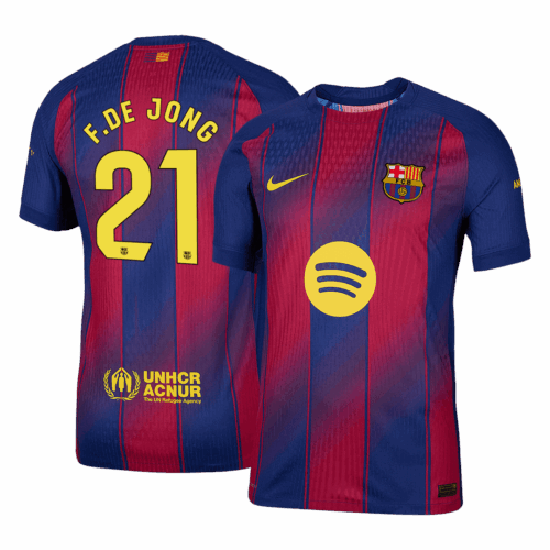 F.DE JONG #21 Barcelona Home Player Version Jersey 2025/26