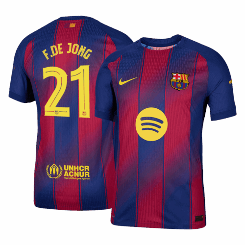 F.DE JONG #21 Barcelona Home Player Version Jersey 2025/26 - UCL