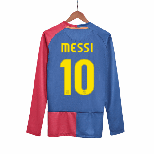 Retro Soccer Jersey MESSI #10 Barcelona Home Long Sleeve 2008/09 - UCL Final