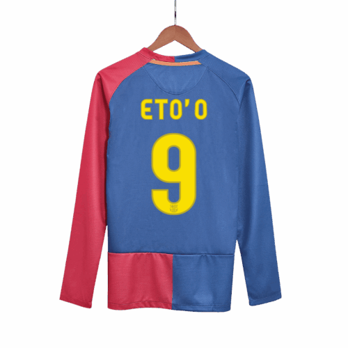 Retro Soccer Jersey ETO'O #9 Barcelona Home Long Sleeve 2008/09 - UCL Final
