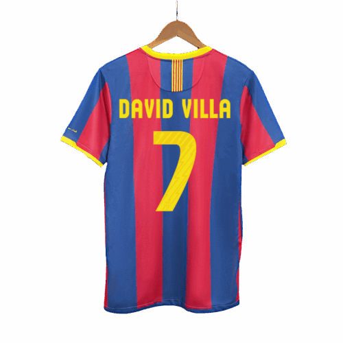 Retro Soccer Jersey DAVID VILLA #7 Barcelona Home 2010/11