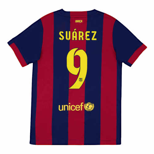 Retro Soccer Jersey SUÁREZ #9 Barcelona Home 2014/15