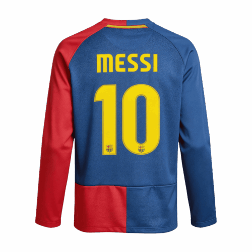 Retro Soccer Jersey MESSI #10 Barcelona Home Long Sleeve 2008/09 - UCL Final