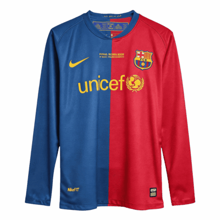 Retro Soccer Jersey Barcelona Home Long Sleeve 2008/09 - UCL Final