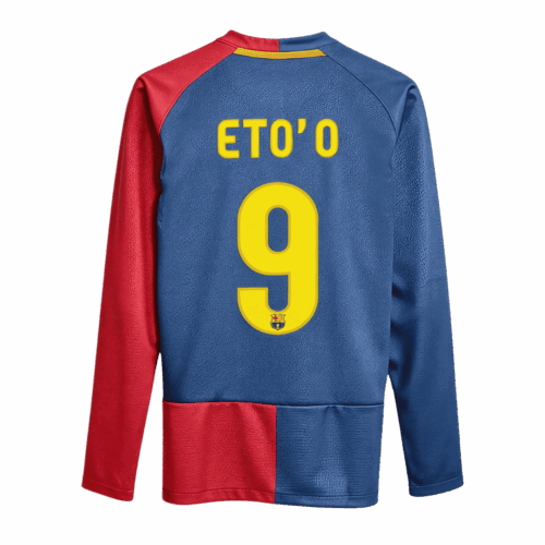 Retro Soccer Jersey ETO'O #9 Barcelona Home Long Sleeve 2008/09 - UCL Final - UCL