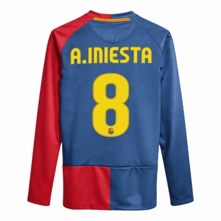 Retro Soccer Jersey A.INIESTA #8 Barcelona Home Long Sleeve 2008/09 - UCL Final - UCL