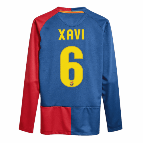 Retro Soccer Jersey XAVI #6 Barcelona Home Long Sleeve 2008/09 - UCL Final - UCL
