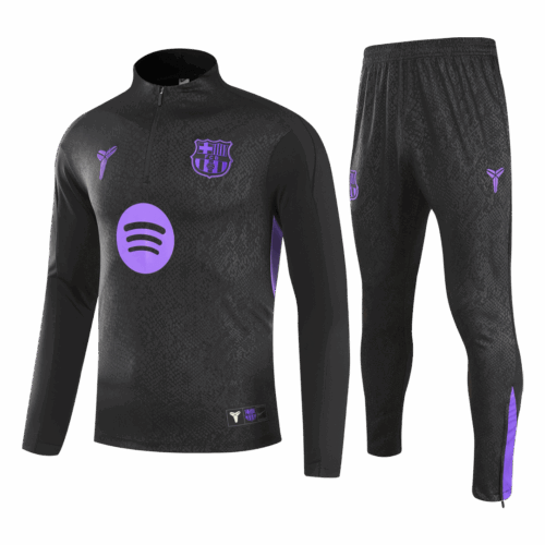 Barcelona 1/4 Zip Tracksuit 2025/26 Kids Black