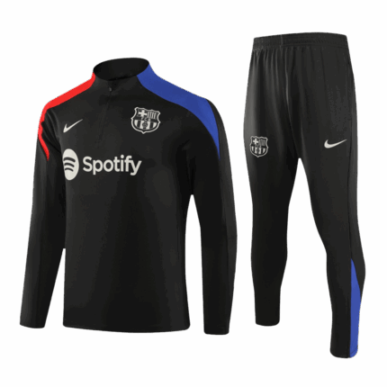 Barcelona 1/4 Zip Tracksuit Kids Black