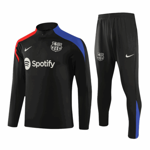 Barcelona 1/4 Zip Tracksuit Kids Black