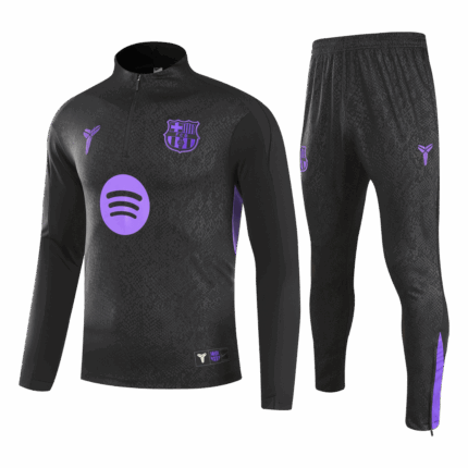 Barcelona 1/4 Zip Tracksuit 2025/26 Black