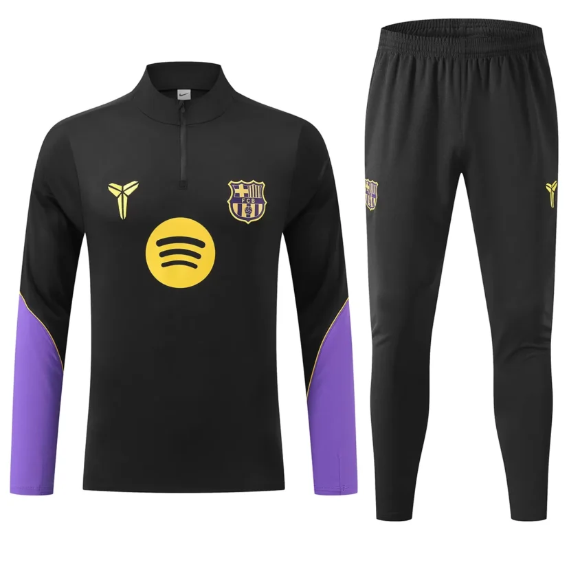 Barcelona 1/4 Zip Tracksuit 2026/27 Kids Black